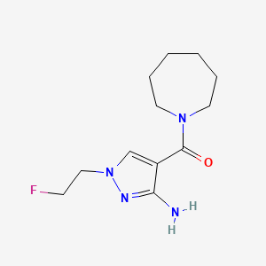 molecular formula C12H19FN4O B11738554 4-(azepane-1-carbonyl)-1-(2-fluoroethyl)-1H-pyrazol-3-amine 