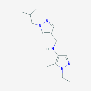 molecular formula C14H23N5 B11738558 1-ethyl-5-methyl-N-{[1-(2-methylpropyl)-1H-pyrazol-4-yl]methyl}-1H-pyrazol-4-amine 