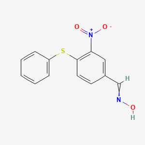 molecular formula C13H10N2O3S B11738561 N-{[3-nitro-4-(phenylsulfanyl)phenyl]methylidene}hydroxylamine 