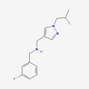 molecular formula C15H20FN3 B11738577 [(3-fluorophenyl)methyl]({[1-(2-methylpropyl)-1H-pyrazol-4-yl]methyl})amine CAS No. 1855941-11-5