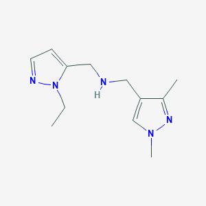 molecular formula C12H19N5 B11738578 [(1,3-dimethyl-1H-pyrazol-4-yl)methyl][(1-ethyl-1H-pyrazol-5-yl)methyl]amine 