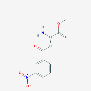 molecular formula C12H12N2O5 B11738585 Ethyl 2-amino-4-(3-nitrophenyl)-4-oxobut-2-enoate 