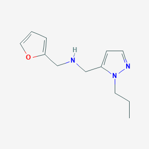 molecular formula C12H17N3O B11738592 [(furan-2-yl)methyl][(1-propyl-1H-pyrazol-5-yl)methyl]amine 