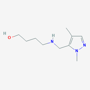 molecular formula C10H19N3O B11738595 4-{[(1,4-dimethyl-1H-pyrazol-5-yl)methyl]amino}butan-1-ol 