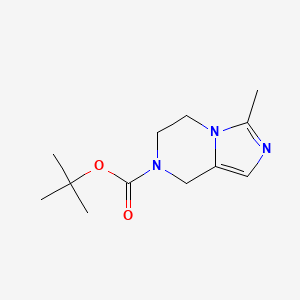 molecular formula C12H19N3O2 B11738602 tert-Butyl 3-methyl-5,6-dihydroimidazo[1,5-a]pyrazine-7(8H)-carboxylate 