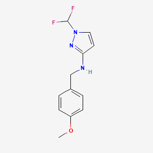 molecular formula C12H13F2N3O B11738632 1-(difluoromethyl)-N-(4-methoxybenzyl)-1H-pyrazol-3-amine 