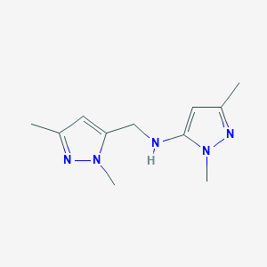 molecular formula C11H17N5 B11738705 N-[(1,3-dimethyl-1H-pyrazol-5-yl)methyl]-1,3-dimethyl-1H-pyrazol-5-amine 