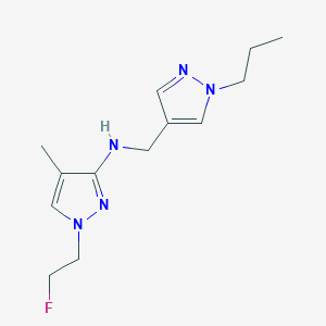 molecular formula C13H20FN5 B11738735 1-(2-fluoroethyl)-4-methyl-N-[(1-propyl-1H-pyrazol-4-yl)methyl]-1H-pyrazol-3-amine 