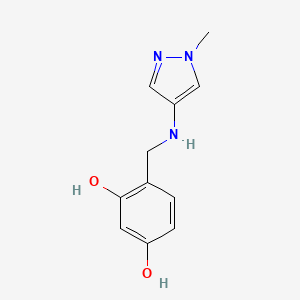 molecular formula C11H13N3O2 B11738765 4-{[(1-Methyl-1H-pyrazol-4-YL)amino]methyl}benzene-1,3-diol 