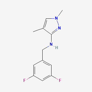 molecular formula C12H13F2N3 B11738792 N-(3,5-difluorobenzyl)-1,4-dimethyl-1H-pyrazol-3-amine 