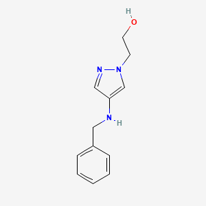 molecular formula C12H15N3O B11738799 2-[4-(benzylamino)-1H-pyrazol-1-yl]ethan-1-ol 