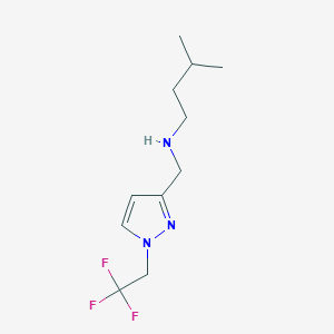 molecular formula C11H18F3N3 B11738807 (3-methylbutyl)({[1-(2,2,2-trifluoroethyl)-1H-pyrazol-3-yl]methyl})amine 