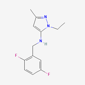 molecular formula C13H15F2N3 B11738818 N-[(2,5-difluorophenyl)methyl]-1-ethyl-3-methyl-1H-pyrazol-5-amine 