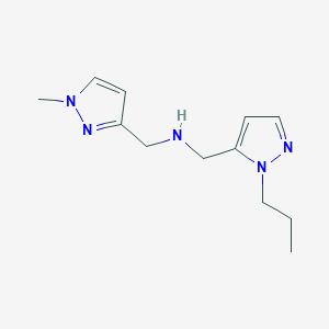 molecular formula C12H19N5 B11738821 [(1-methyl-1H-pyrazol-3-yl)methyl][(1-propyl-1H-pyrazol-5-yl)methyl]amine 