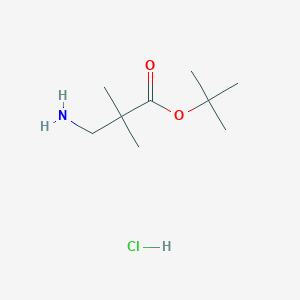 molecular formula C9H20ClNO2 B11738845 Tert-butyl 3-amino-2,2-dimethylpropanoate hydrochloride 