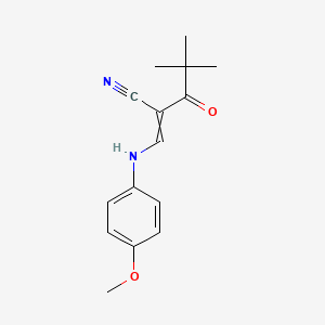 2-{[(4-Methoxyphenyl)amino]methylidene}-4,4-dimethyl-3-oxopentanenitrile