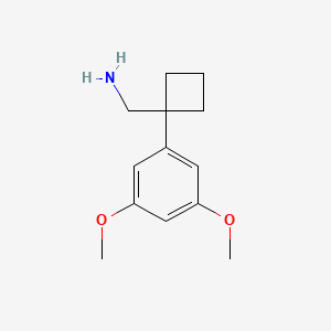 molecular formula C13H19NO2 B11738850 1-(3,5-Dimethoxyphenyl)cyclobutanemethanamine 