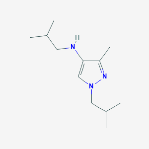 molecular formula C12H23N3 B11738858 3-methyl-N,1-bis(2-methylpropyl)-1H-pyrazol-4-amine 