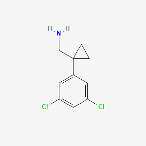 molecular formula C10H11Cl2N B11738933 1-(3,5-Dichlorophenyl)cyclopropanemethanamine 