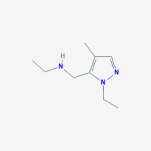 molecular formula C9H17N3 B11738956 ethyl[(1-ethyl-4-methyl-1H-pyrazol-5-yl)methyl]amine 