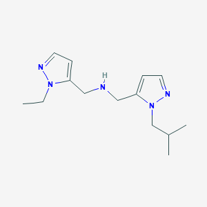 molecular formula C14H23N5 B11738962 [(1-ethyl-1H-pyrazol-5-yl)methyl]({[1-(2-methylpropyl)-1H-pyrazol-5-yl]methyl})amine 