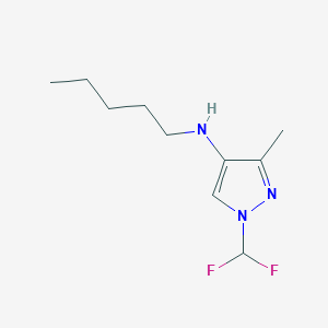 molecular formula C10H17F2N3 B11739029 1-(difluoromethyl)-3-methyl-N-pentyl-1H-pyrazol-4-amine 