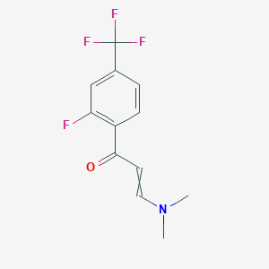 molecular formula C12H11F4NO B11739042 3-(Dimethylamino)-1-[2-fluoro-4-(trifluoromethyl)phenyl]prop-2-en-1-one 