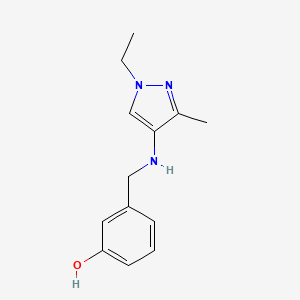 molecular formula C13H17N3O B11739044 3-{[(1-Ethyl-3-methyl-1H-pyrazol-4-YL)amino]methyl}phenol 