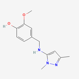 molecular formula C13H17N3O2 B11739065 4-{[(1,3-dimethyl-1H-pyrazol-5-yl)amino]methyl}-2-methoxyphenol 