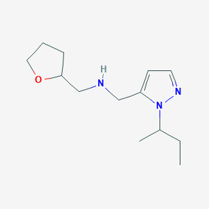 molecular formula C13H23N3O B11739072 {[1-(butan-2-yl)-1H-pyrazol-5-yl]methyl}[(oxolan-2-yl)methyl]amine 