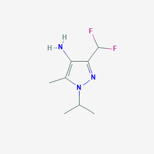 molecular formula C8H13F2N3 B11739100 3-(difluoromethyl)-5-methyl-1-(propan-2-yl)-1H-pyrazol-4-amine 