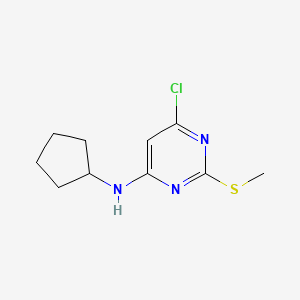 molecular formula C10H14ClN3S B11739161 6-Chloro-n-cyclopentyl-2-(methylthio)pyrimidin-4-amine 