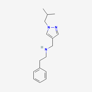 molecular formula C16H23N3 B11739171 {[1-(2-methylpropyl)-1H-pyrazol-4-yl]methyl}(2-phenylethyl)amine 