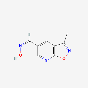 molecular formula C8H7N3O2 B11739172 3-Methylisoxazolo[5,4-b]pyridine-5-carbaldehyde oxime 