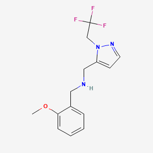 molecular formula C14H16F3N3O B11739239 [(2-methoxyphenyl)methyl]({[1-(2,2,2-trifluoroethyl)-1H-pyrazol-5-yl]methyl})amine CAS No. 1856096-68-8