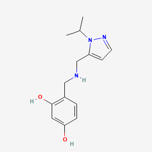 4-[({[1-(propan-2-yl)-1H-pyrazol-5-yl]methyl}amino)methyl]benzene-1,3-diol