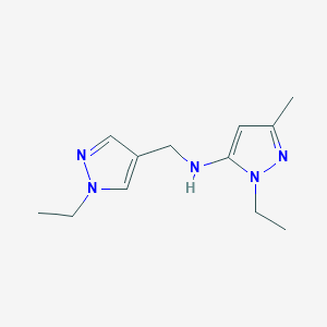 molecular formula C12H19N5 B11739261 1-ethyl-N-[(1-ethyl-1H-pyrazol-4-yl)methyl]-3-methyl-1H-pyrazol-5-amine 