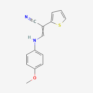 3-[(4-Methoxyphenyl)amino]-2-(thiophen-2-YL)prop-2-enenitrile