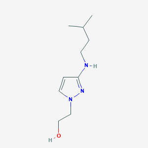 molecular formula C10H19N3O B11739280 2-{3-[(3-methylbutyl)amino]-1H-pyrazol-1-yl}ethan-1-ol 