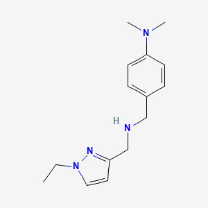 molecular formula C15H22N4 B11739284 4-({[(1-ethyl-1H-pyrazol-3-yl)methyl]amino}methyl)-N,N-dimethylaniline 