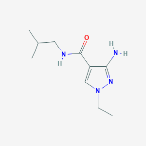 molecular formula C10H18N4O B11739299 3-amino-1-ethyl-N-(2-methylpropyl)-1H-pyrazole-4-carboxamide 