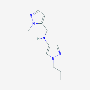 molecular formula C11H17N5 B11739303 N-[(1-methyl-1H-pyrazol-5-yl)methyl]-1-propyl-1H-pyrazol-4-amine 