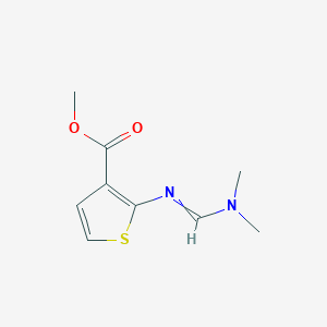 molecular formula C9H12N2O2S B11739311 Methyl 2-{[(dimethylamino)methylidene]amino}thiophene-3-carboxylate 