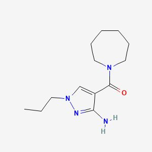 molecular formula C13H22N4O B11739320 4-(azepane-1-carbonyl)-1-propyl-1H-pyrazol-3-amine 