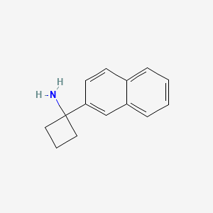 molecular formula C14H15N B11739370 1-(2-Naphthyl)cyclobutanamine 