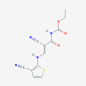 ethyl N-(2-cyano-2-{[(3-cyanothiophen-2-yl)amino]methylidene}acetyl)carbamate