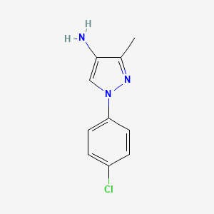 molecular formula C10H10ClN3 B11739426 1-(4-Chlorophenyl)-3-methyl-1h-pyrazol-4-amine 