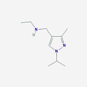 molecular formula C10H19N3 B11739439 ethyl({[3-methyl-1-(propan-2-yl)-1H-pyrazol-4-yl]methyl})amine 