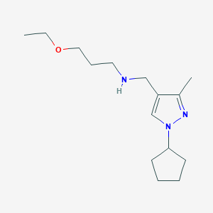 molecular formula C15H27N3O B11739465 [(1-cyclopentyl-3-methyl-1H-pyrazol-4-yl)methyl](3-ethoxypropyl)amine 