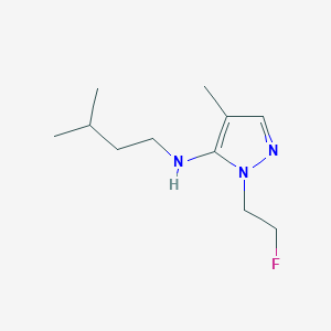 molecular formula C11H20FN3 B11739475 1-(2-fluoroethyl)-4-methyl-N-(3-methylbutyl)-1H-pyrazol-5-amine 